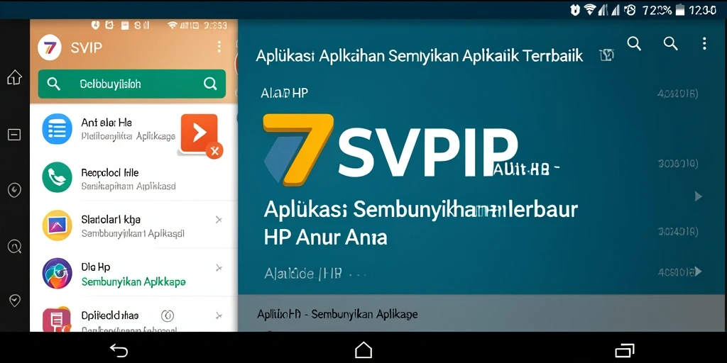 Antarmuka 7SVIP menampilkan fungsi menyembunyikan aplikasi dengan mudah.