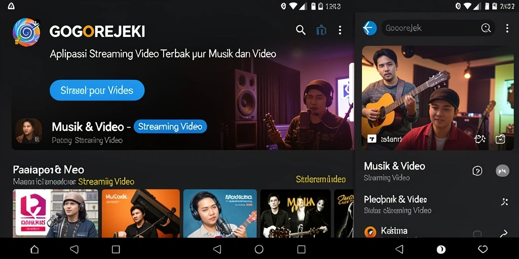 Antarmuka GOGOREJEKI yang intuitif untuk Streaming Video.