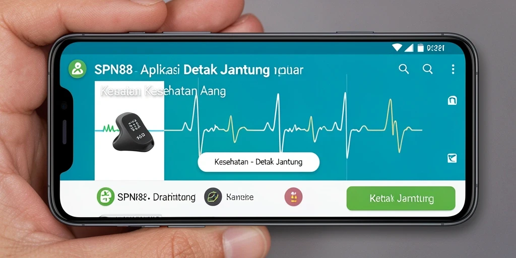 Antarmuka pengguna SPN88 menunjukkan pemantauan detak jantung secara real-time.